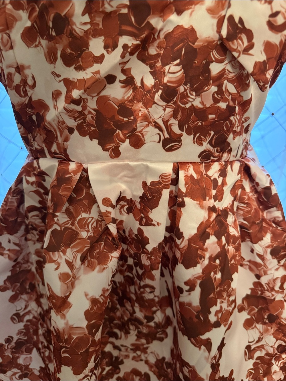SHEIN Cream Mini Dress with Rust Floral Print and Tie Straps (14) - Picture 4 of 6